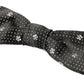 Dolce & Gabbana Black Patterned Silk Adjustable Men Neck Papillon Bow Tie