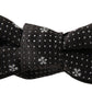 Dolce & Gabbana Black Patterned Silk Adjustable Men Neck Papillon Bow Tie