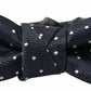 Dolce & Gabbana Blue Polka Dot Silk Adjustable Men Neck Papillon Bow Tie