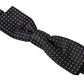 Dolce & Gabbana Black Polka Dot Silk Adjustable Men Neck Papillon Bow Tie