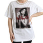 Dolce & Gabbana White Crystal Neckline J.Lo Print T-shirt