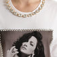 Dolce & Gabbana White Crystal Neckline J.Lo Print T-shirt