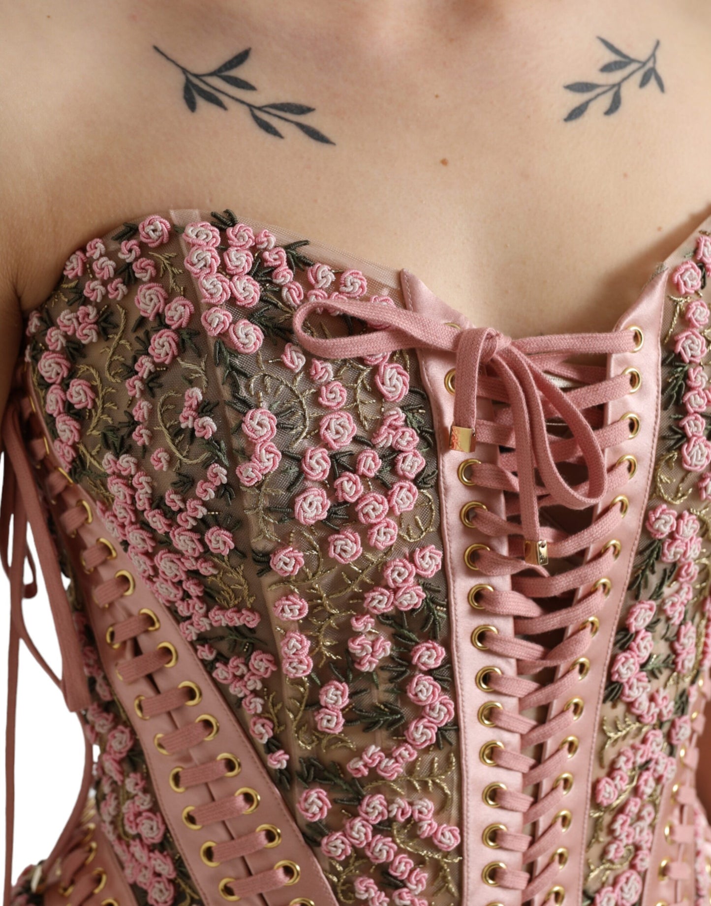 Dolce & Gabbana Silken Pink Bustier Corset Top