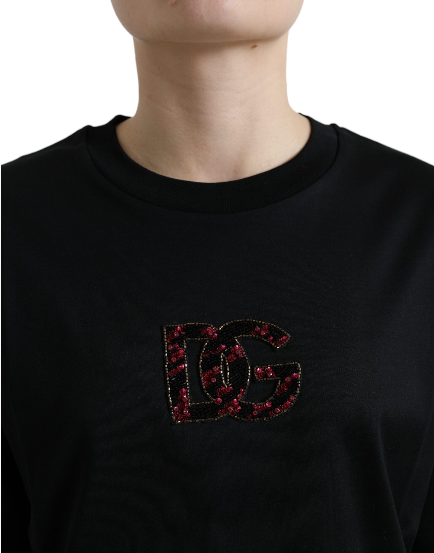 Dolce & Gabbana Black DG Crystal Logo T-shirt