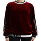 Dolce & Gabbana Bordeaux Velvet Pullover Sweater