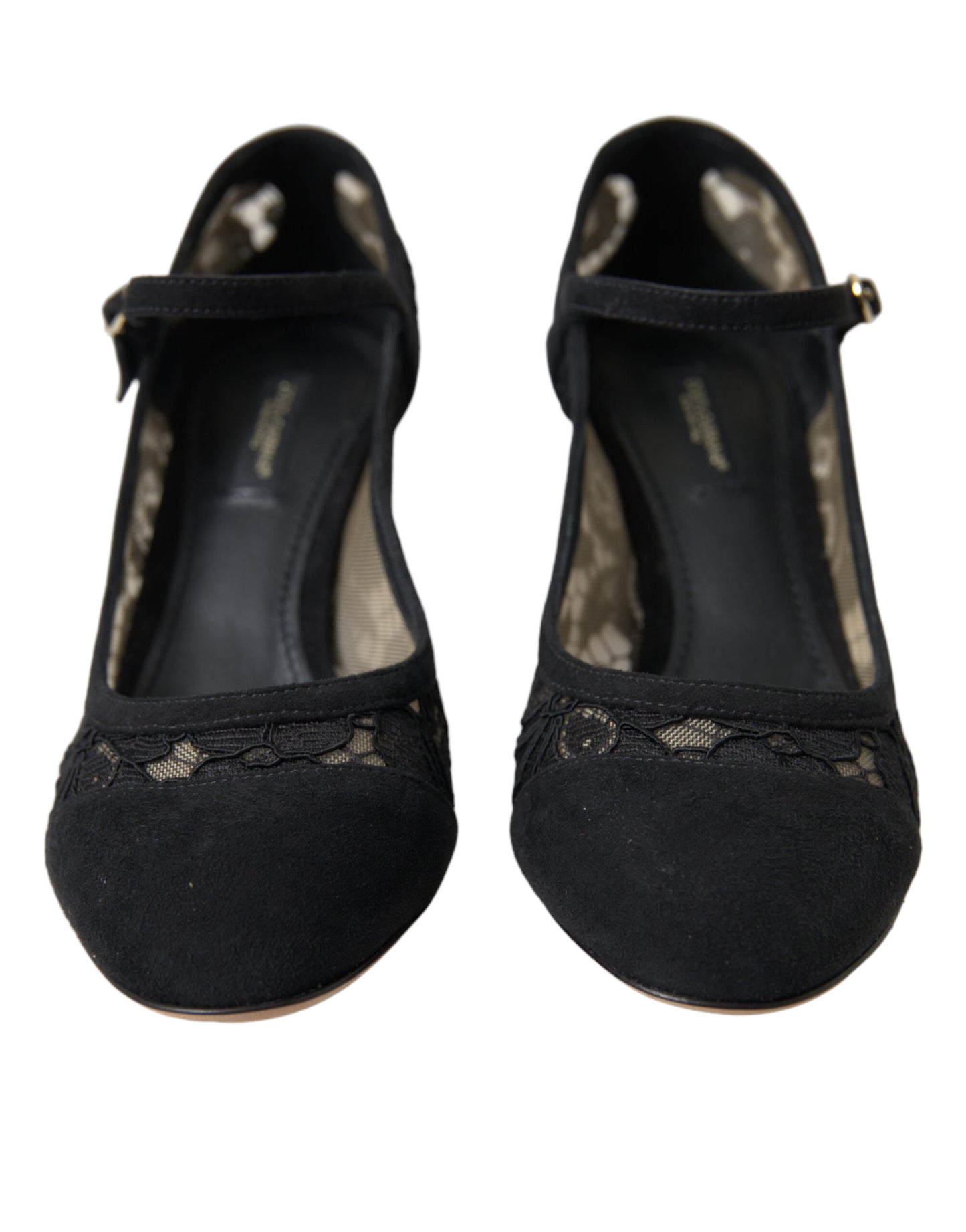 Dolce & Gabbana Black Mary Jane Taormina Lace Pumps Shoes