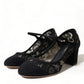 Dolce & Gabbana Black Mary Jane Taormina Lace Pumps Shoes