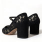 Dolce & Gabbana Black Mary Jane Taormina Lace Pumps Shoes