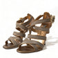 Dolce & Gabbana Bronze Crystal Strap Heels Sandals Shoes