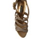 Dolce & Gabbana Bronze Crystal Strap Heels Sandals Shoes