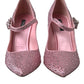 Dolce & Gabbana Pink Strass Crystal Heels Pumps Shoes