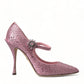 Dolce & Gabbana Pink Strass Crystal Heels Pumps Shoes