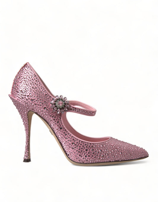 Dolce & Gabbana Pink Strass Crystal Heels Pumps Shoes