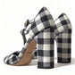 Dolce & Gabbana Black White Gingham Brocade Mary Janes Shoes