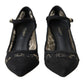 Dolce & Gabbana Black Viscose Taormina Lace Pumps Shoes