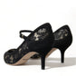 Dolce & Gabbana Black Viscose Taormina Lace Pumps Shoes