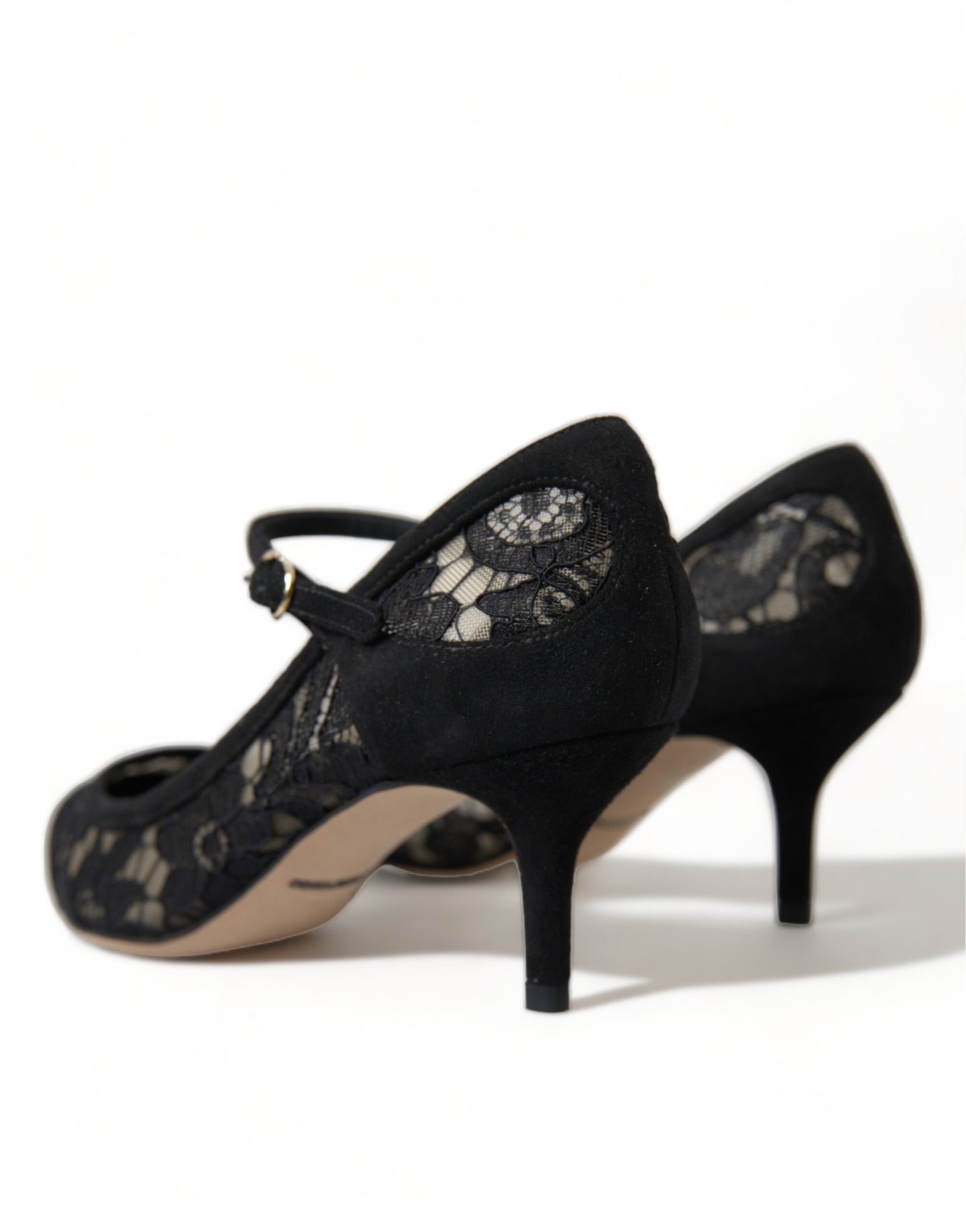 Dolce & Gabbana Black Viscose Taormina Lace Pumps Shoes