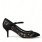 Dolce & Gabbana Black Viscose Taormina Lace Pumps Shoes