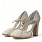 Dolce & Gabbana White Lace Crystals Heels Sandals Shoes