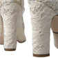 Dolce & Gabbana White Lace Crystals Heels Sandals Shoes