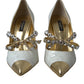 Dolce & Gabbana White Mary Jane Crystal Pearl Pumps Shoes