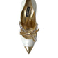 Dolce & Gabbana White Mary Jane Crystal Pearl Pumps Shoes