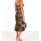 Dolce & Gabbana Brown Leopard Print Ruched Dress