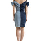 Dolce & Gabbana Blue Patchwork Two Tone Denim Dress