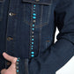 Dolce & Gabbana Blue Denim Turquoise Stones Studded Jacket