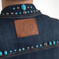 Dolce & Gabbana Blue Denim Turquoise Stones Studded Jacket