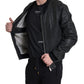 Dolce & Gabbana Black Leather Bomber Jacket