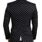 Dolce & Gabbana Black White Pattern Slim Fit Double Breasted Blazer