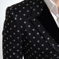 Dolce & Gabbana Black White Pattern Slim Fit Double Breasted Blazer