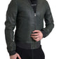 Dolce & Gabbana Green Perforated Leather Bomber Jacket