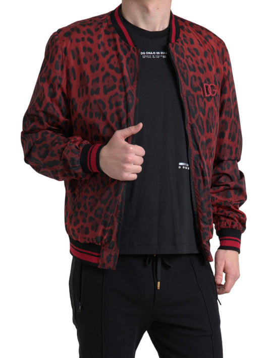 Dolce & Gabbana Red Leopard Bomber Jacket