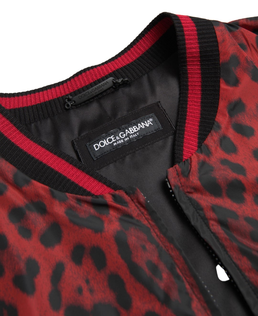 Dolce & Gabbana Red Leopard Bomber Jacket