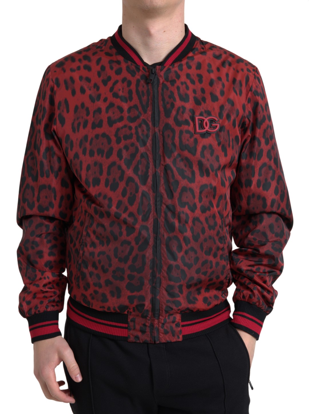 Dolce & Gabbana Red Leopard Bomber Jacket