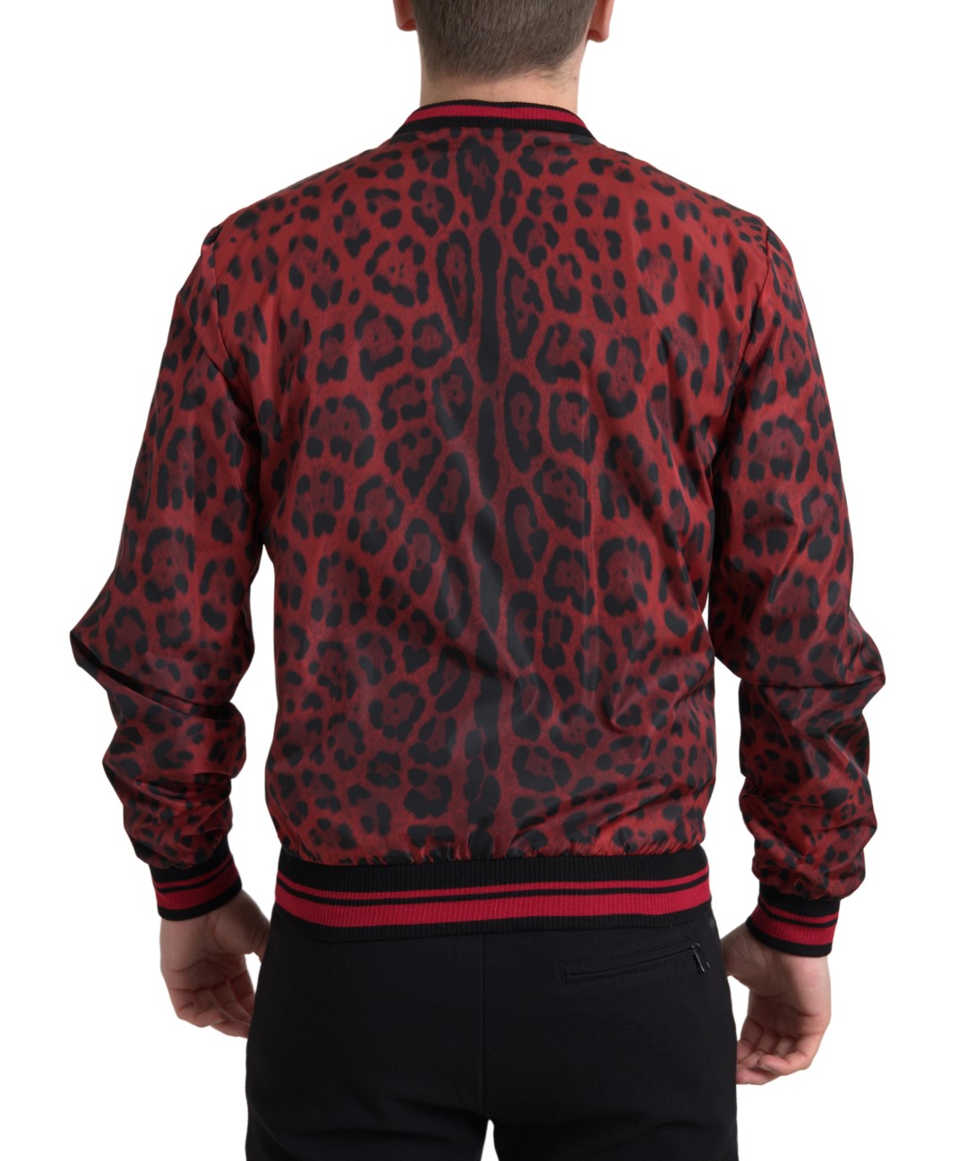 Dolce & Gabbana Red Leopard Bomber Jacket