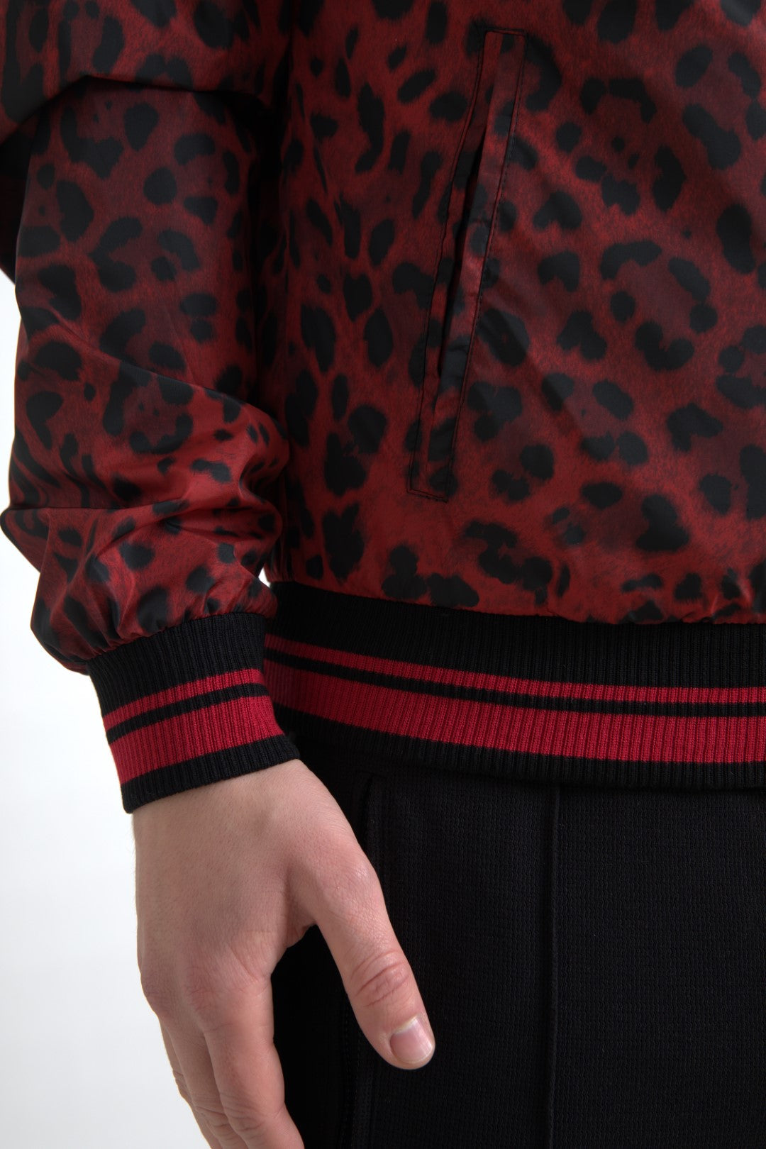 Dolce & Gabbana Red Leopard Bomber Jacket