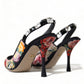 Dolce & Gabbana Floral Slingback Heels with Luxe Crystal Details