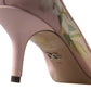 Dolce & Gabbana Pink Floral Crystal Heels Pumps Shoes