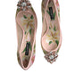 Dolce & Gabbana Pink Floral Crystal Heels Pumps Shoes