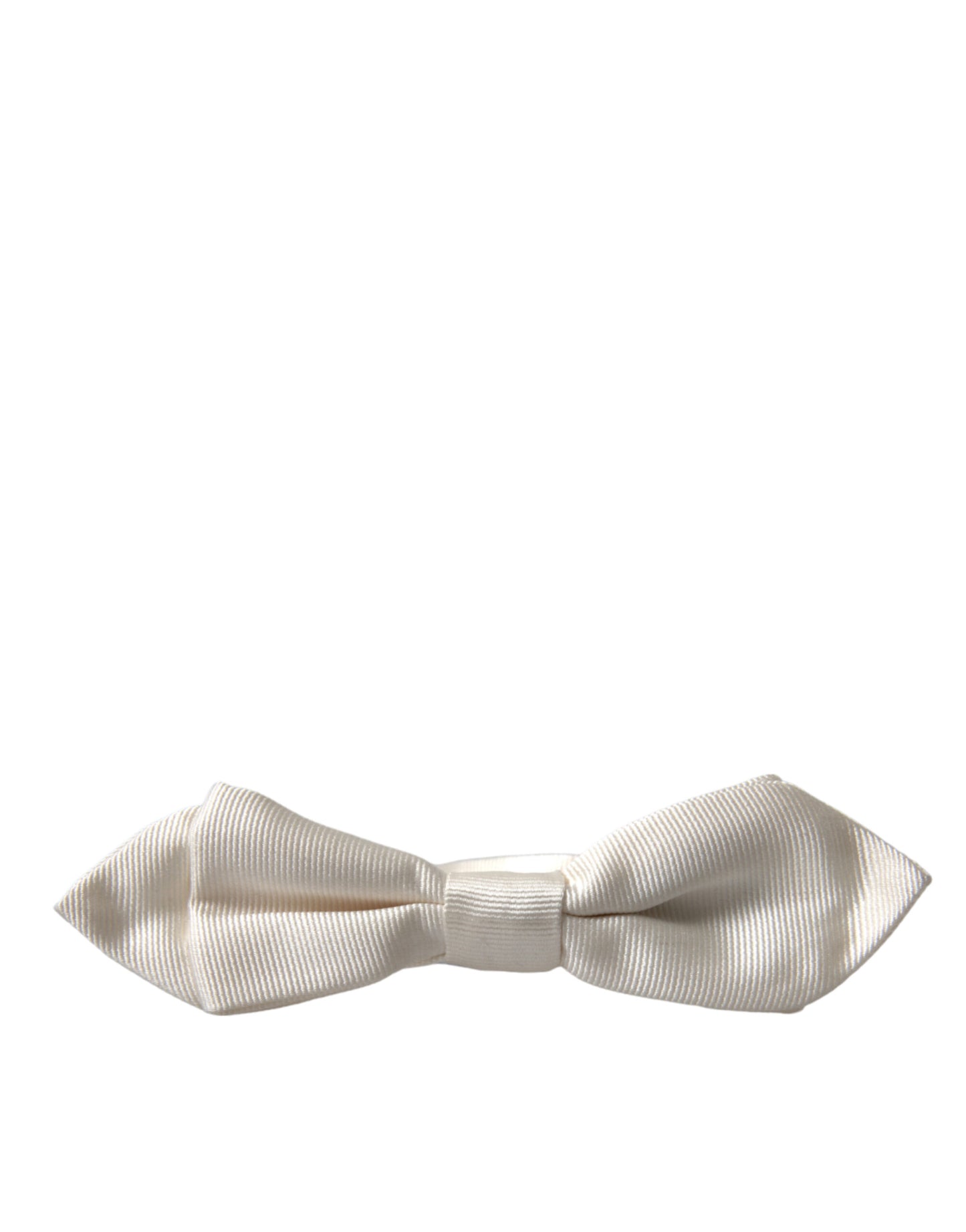 Dolce & Gabbana White Silk Slim Adjustable Neck Papillon Bow Tie