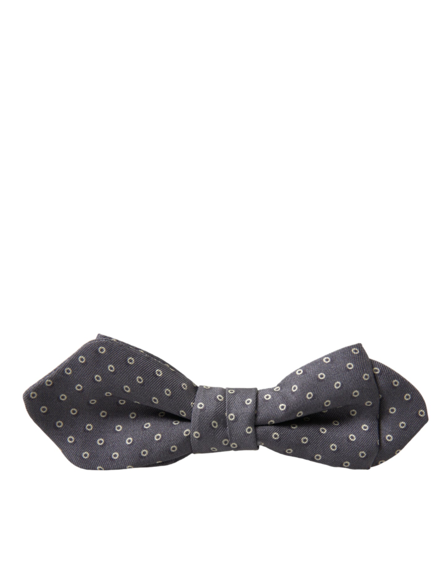 Dolce & Gabbana Gray Polka Dots Silk Adjustable Neck Papillon Bow Tie