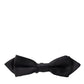 Dolce & Gabbana Black Solid Silk Adjustable Neck Papillon Bow Tie