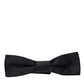 Dolce & Gabbana Black Silk Adjustable Neck Men Papillon Bow Tie