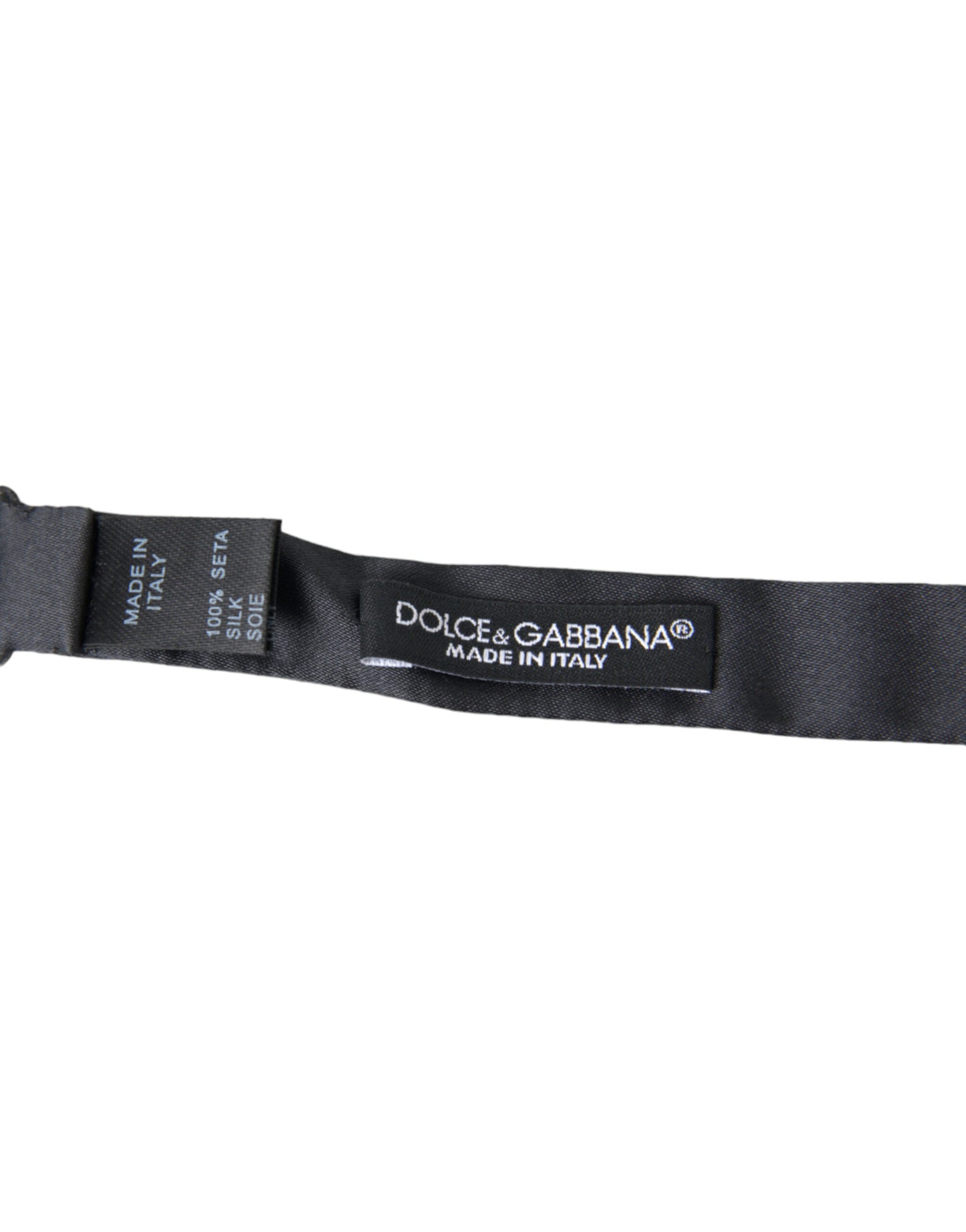 Dolce & Gabbana Dark Gray Silk Adjustable Neck Men Papillon Bow Tie