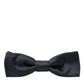 Dolce & Gabbana Dark Gray Silk Adjustable Neck Men Papillon Bow Tie