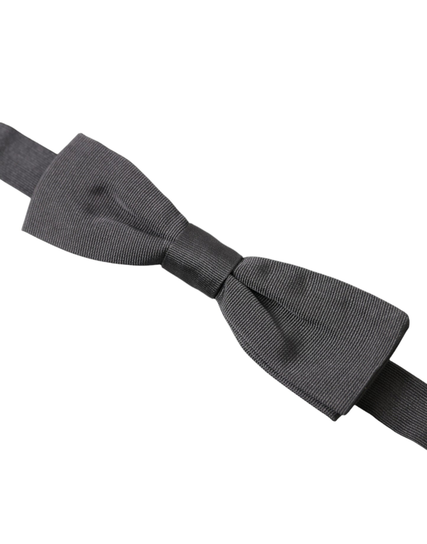 Dolce & Gabbana Dark Gray Silk Adjustable Neck Men Papillon Bow Tie