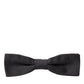 Dolce & Gabbana Dark Gray Silk Adjustable Neck Men Papillon Bow Tie